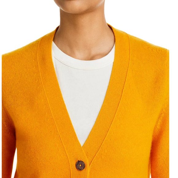 C by Bloomingdale's Cashmere Grandfather Cardigan-100% Cashmere-gold-NWT - Picture 5 of 6
